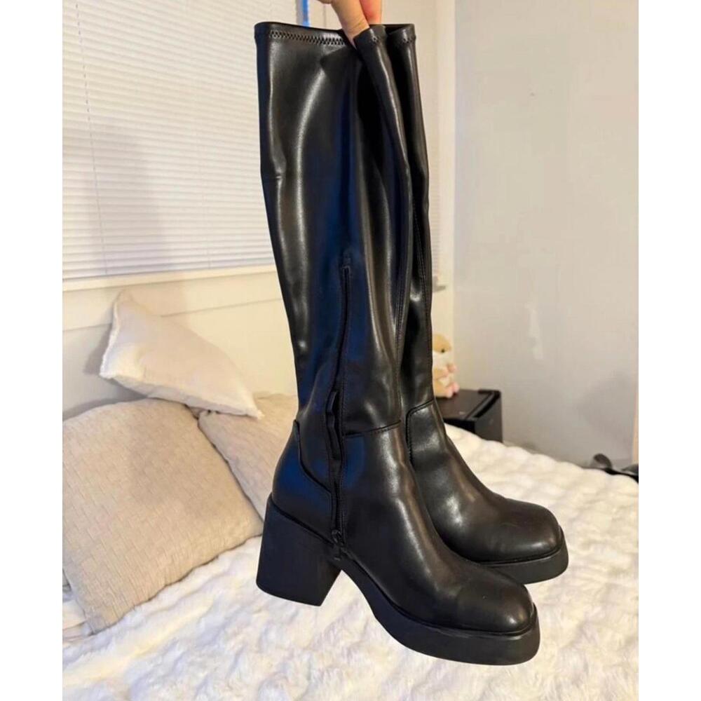 Black platform boots